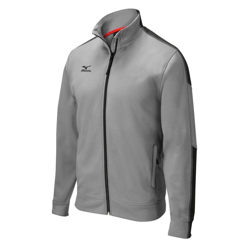 Mens Mizuno Elite Thermal Jacket Grey/Black Philippines (NCFQGY483)